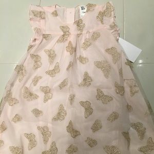 Oshkosh pale pink and gold tulle dress NWT 12mo